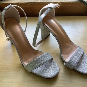 Silver 3 Inch heels Size 10